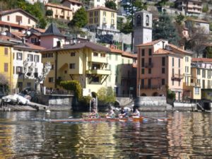 Junior rowers on Lake Como