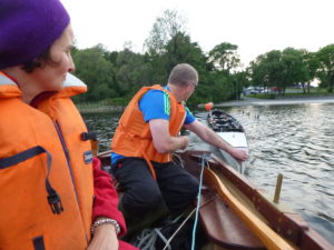 Towing the shell from Coosan Point