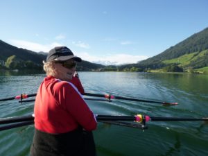 alps and lake Switzerland rowing