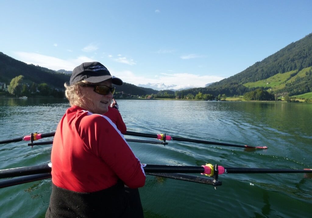 alps and lake Switzerland rowing