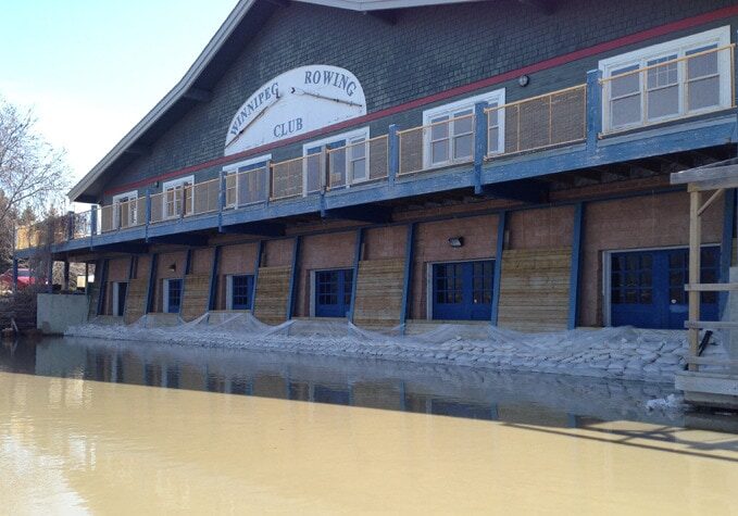 WRC sandbagged against flooding Red River April 2014